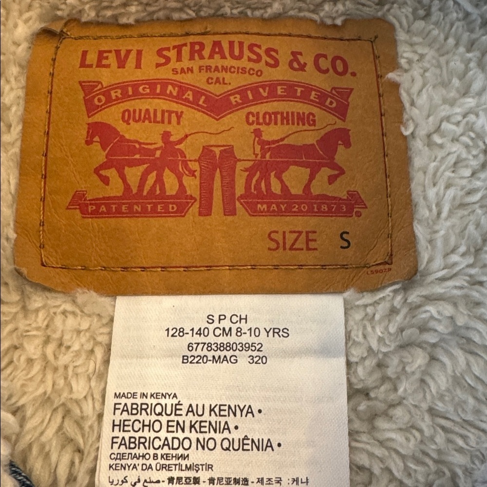 EUC! Levi’s Girls Sherpa Lined Denim Jacket, sz 8-10 - Picture 2 of 12